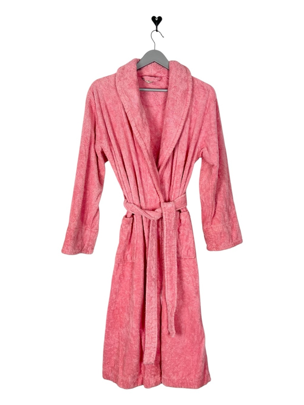 LL Bean Peachy Pink Terry Cloth Wrap Spa Robe Size Small Womens heavy